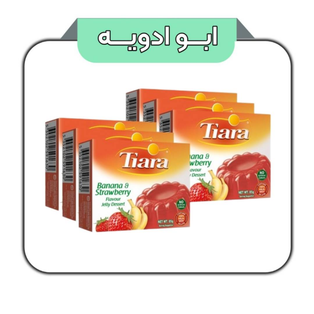 ژله تیاری طعم  توت فرنگی بسته 6‌ عددی 