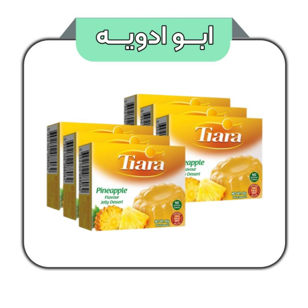 ژله تیاری طعم آناناس بسته 6 عددی